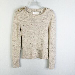 Anthropologie Charlie & Robin Buttoned Berm Pullover Sweater XS Wool